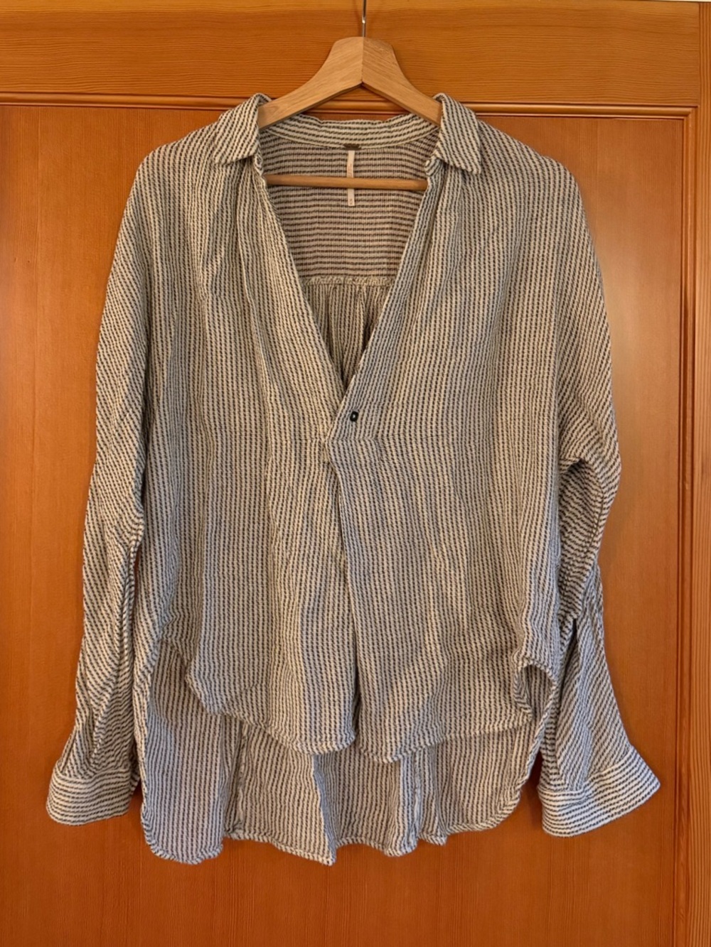 free people black and white woven button down